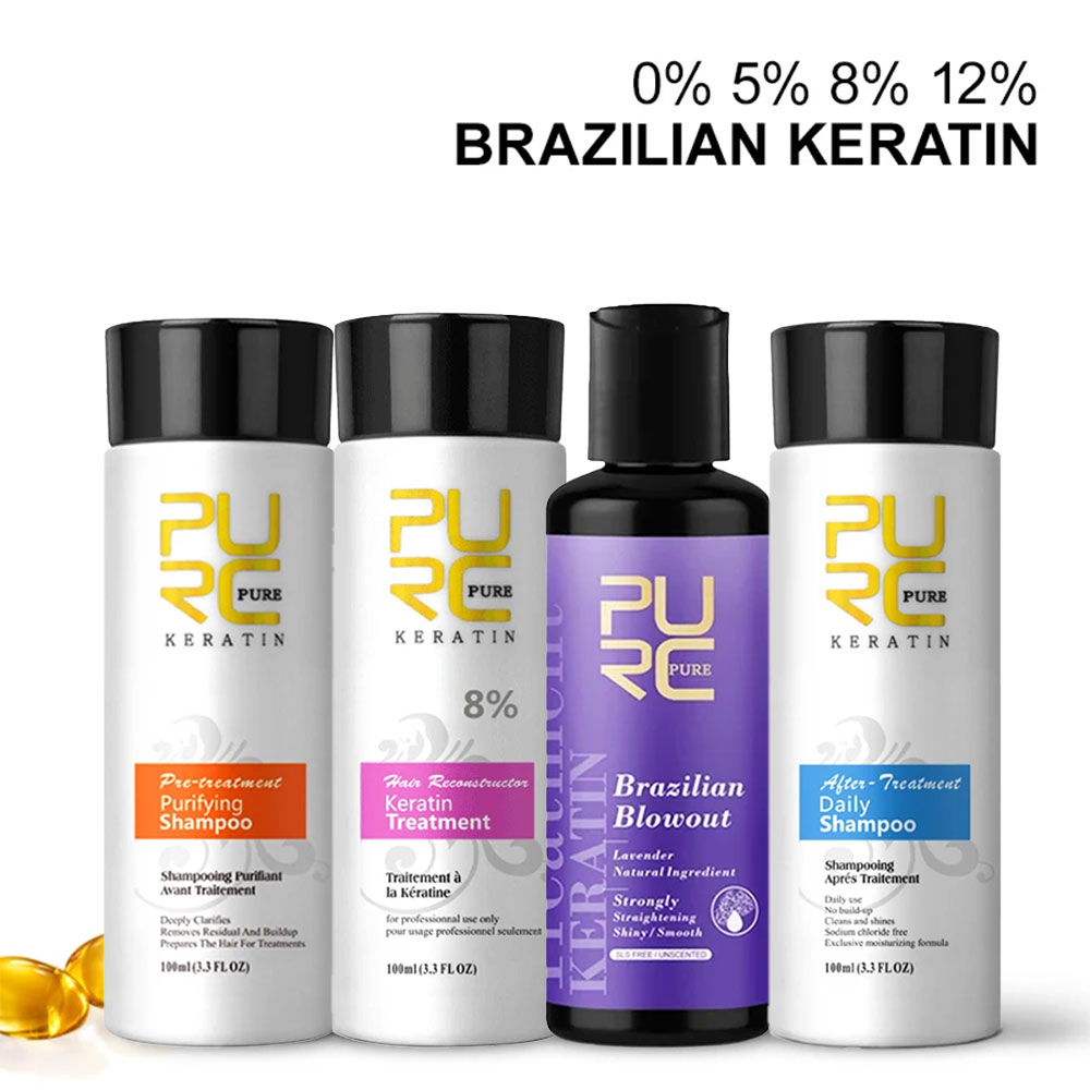 Hair Care Keratin Treatment - PURC ケラチントリートメントシャンプーコンディショナー縮毛矯正製品スムージング修復ヘアマスク縮毛矯正ケア
