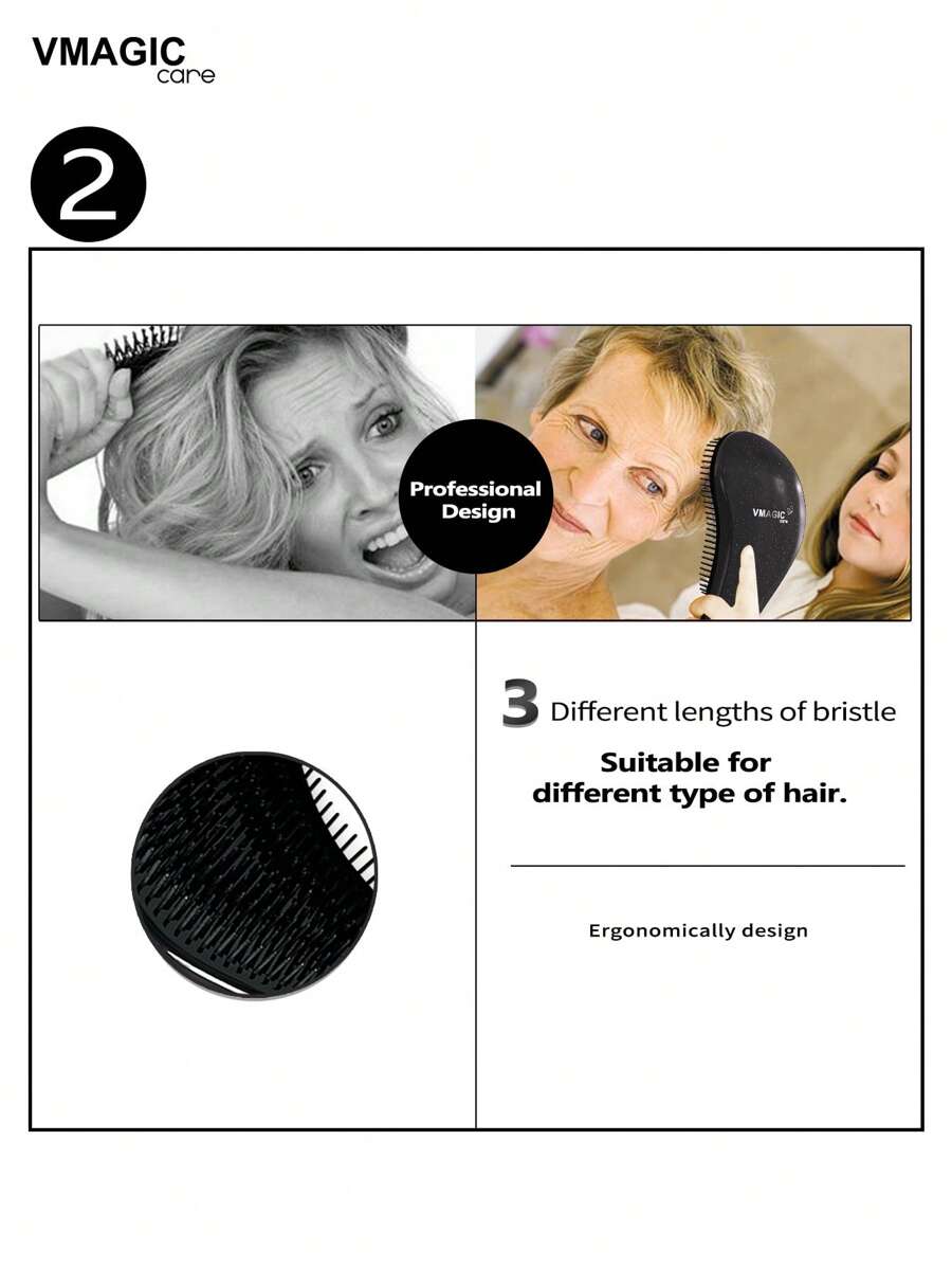 Hair Care Or Haircare - SGIAWETA-VMAGIC ケア ブラックカラー デタングリング ヘアブラシ -