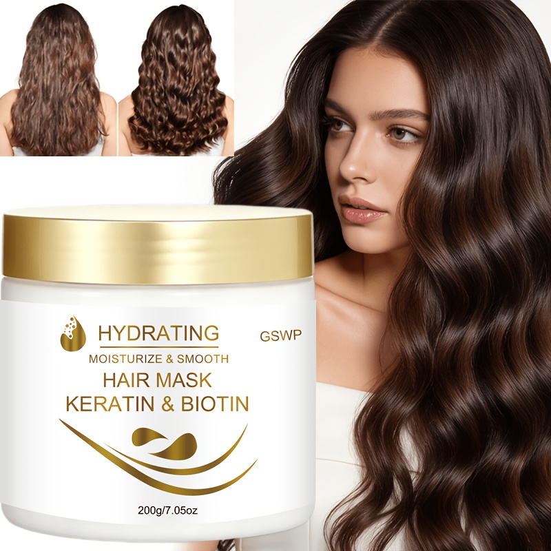 Hair Care Hair Mask - GSWP ケラチン モイスチャライジング ヘアマスク、髪を優しくケアし、深く栄養を与え、髪を新鮮でふんわりとした状態に保ちます。 200/400g