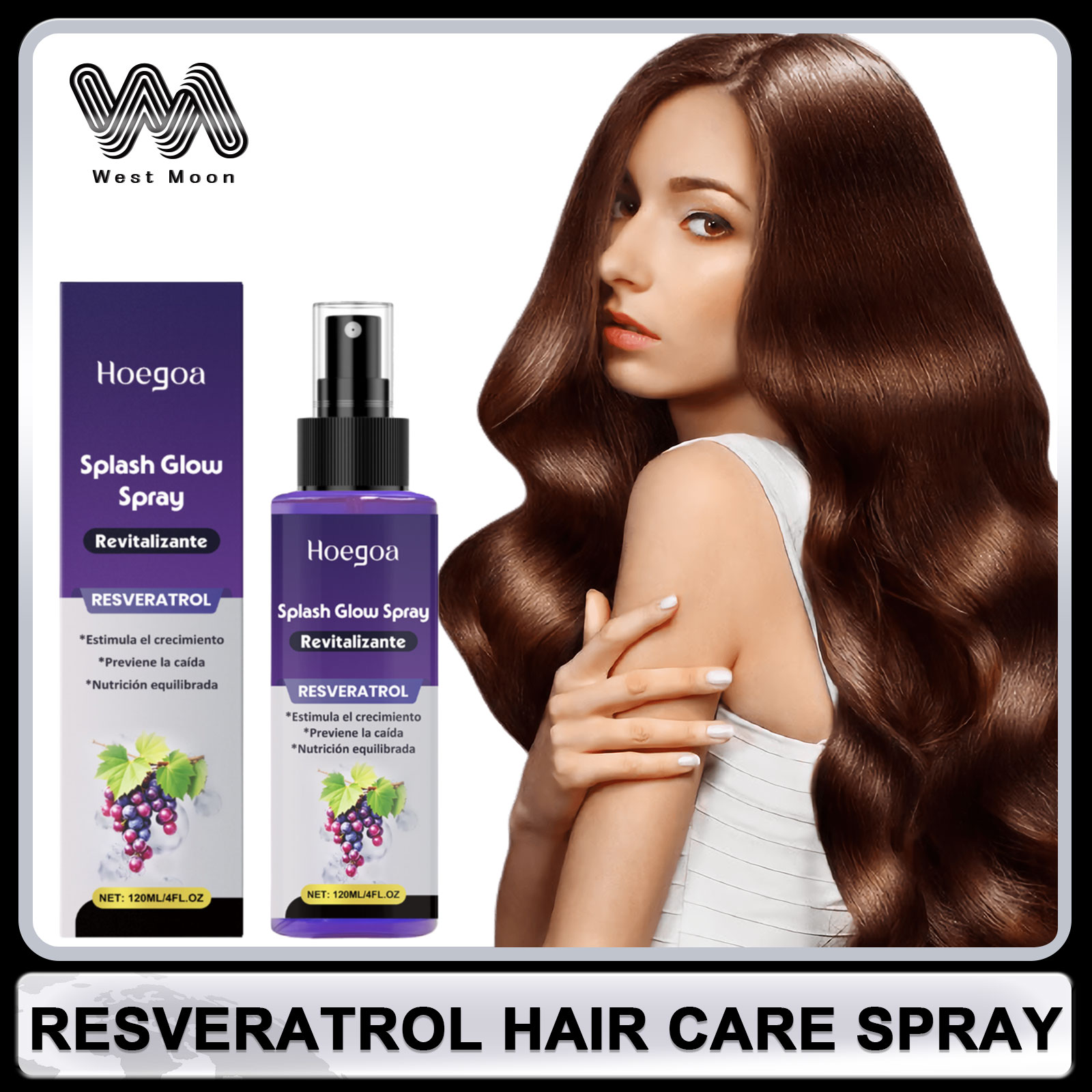 Hair Care Nature - レスベラトロールヘアケアスプレー抗ハゲ発毛毛肥厚修復ダメージカーリーヘア脱毛を減らすヘアケア血清
