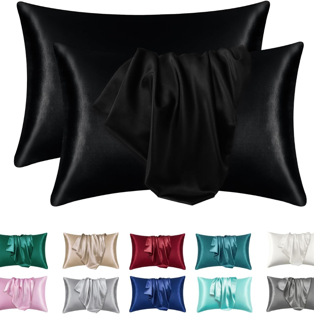 Satin Pillowcase Silk - 1/2 個のサテンシルク枕カバー、髪と肌用、コーラル枕カバー、標準サイズの超柔らかい枕カバーセット、ホームイージーケア