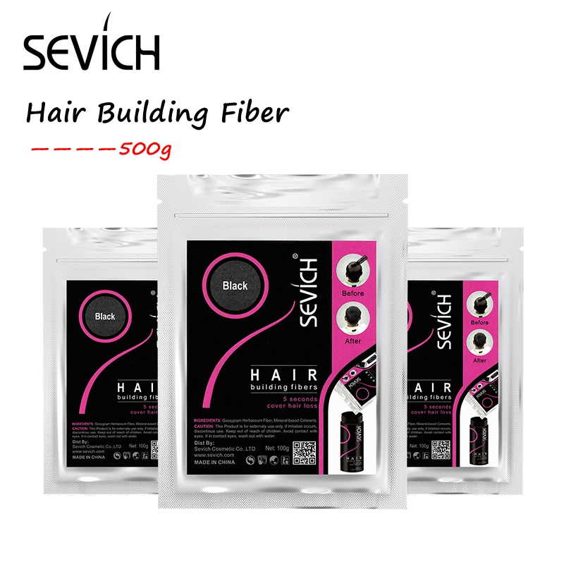 Hair Care Keratin Treatment - Sevich-ケラチン繊維,天然毛で作られたヘアトリートメントバッグ,増粘カラーパウダー,プライベートラベル,詰め替えバッグ,500g