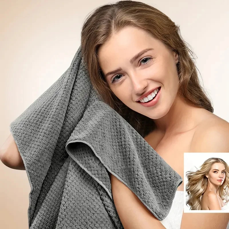 Hair Turban Towel - 超吸収性特大マイクロファイバーヘアタオルラップ、速乾ヘアタオルラップ（伸縮性バンド付き）、ソフトヘアタオルラップターバン