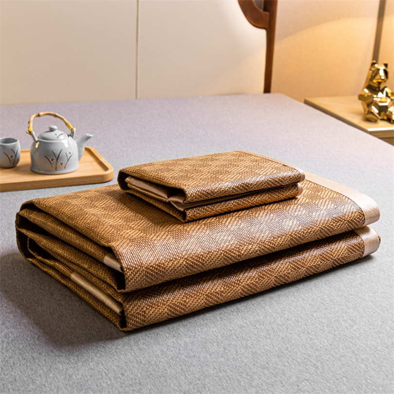 Satin Pillowcase Silk - 冷却マット 竹製 サマーマットと枕カバー 裸寝マットレスカバー 耐久性のある滑り止め アイスシルク