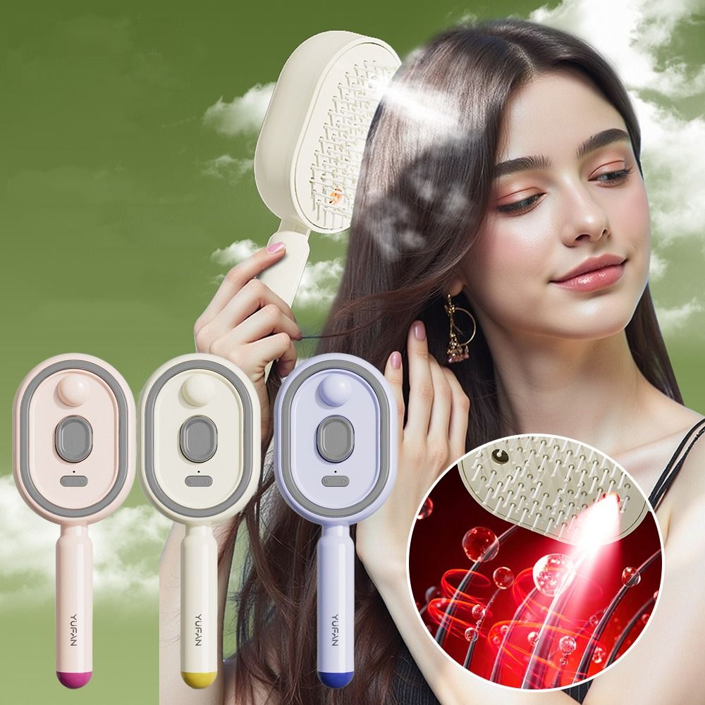 Hair Care Gift - 新しい電気ヘアケアスプレーマッサージコーム帯電防止セルフクリーニングスプレーエアバッグコーム頭皮マッサージャーギフト