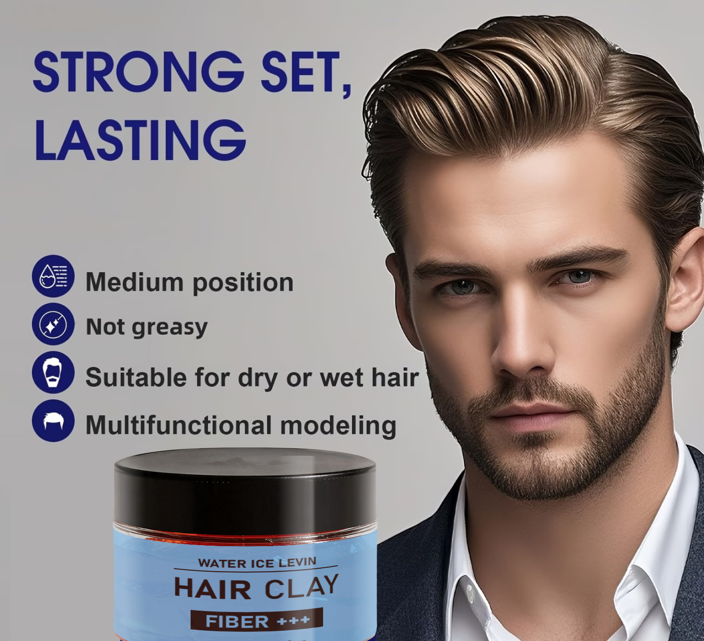 Rosemary Hair Oil - ビオチン＆ケラチンヘアクレイ（シェーピング＆スタイリング用）、ローズマリーオイル配合ファイバークレイ、滑らかな質感 100g