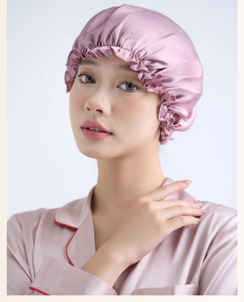 Hair Care Sunsilk - 19ミリメートルシルクナイトキャップ 100%マルベリーシルクシャワーキャップ 女性用ホームヘアキャップ ヘアケア シルクレースナイトキャップ