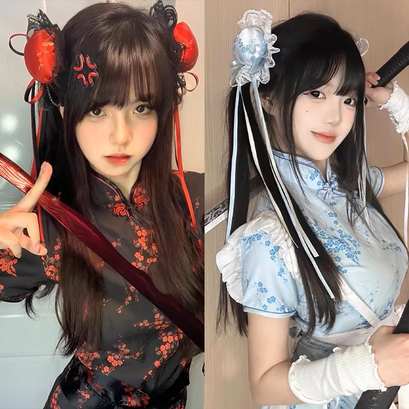 Clip In Hair Piece - かわいいお団子ヘアピン中国風国民ファッションヘアアクセサリー袍マッチングサイドクリップヘアパックDIYブランド新発売