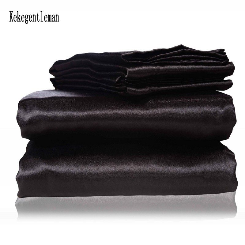 Satin Pillowcase Silk - サテンの寝具セット,枕カバー付きの黒い寝具セット,掛け布団カバー,豪華な寝具,クイーンとキングサイズ