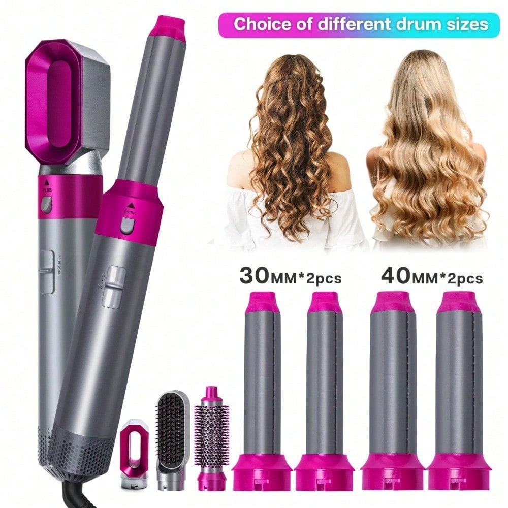Hair Care Gift - 新世代の強力吸引5in1ホットエアコーム、多機能ヘッドチェンジャー、ヘアドライヤー、ストレート＆カールアイロン、女性の毎日の美容ケアに最適なヘアドライヤー。 1点セット。 ホリデーギフトに最適です。 損傷なし。