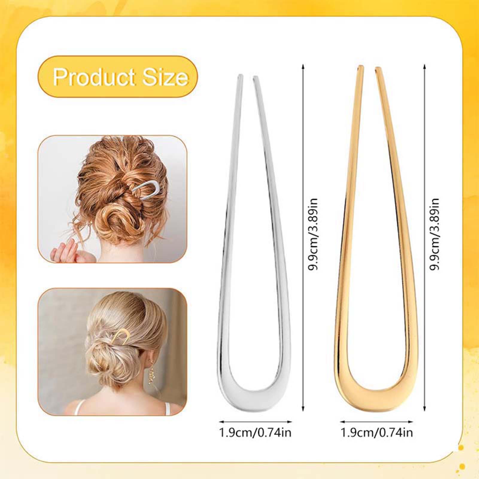 フランス製U字型ヘアピン ヴィンテージメタルヘアフォークステ - Clip In Hair Piece のレビューと価格