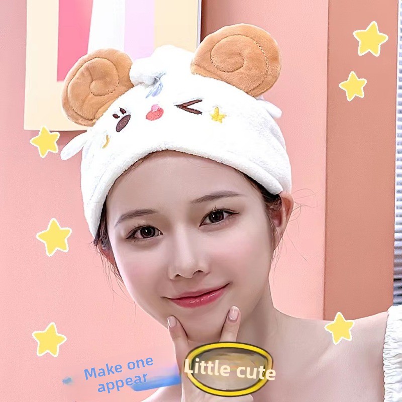 かわいいカワイイ羊柄ドライヘアキャップ 超吸水速乾ヘアタオル - Hair Turban Towel のレビューと価格