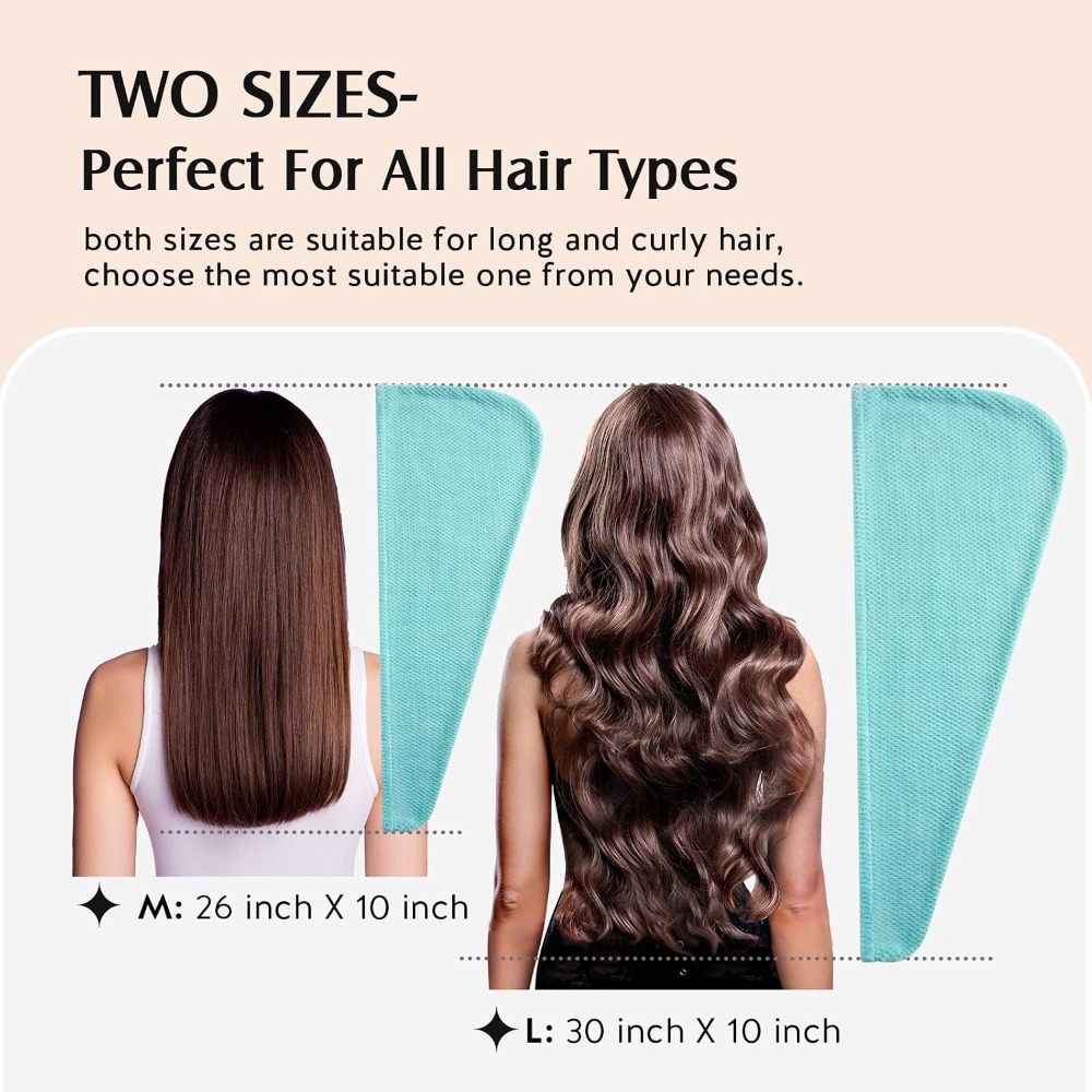 2枚組マイクロファイバーヘアタオルラップ 超吸収速乾ヘアター - Hair Turban Towel のレビューと価格