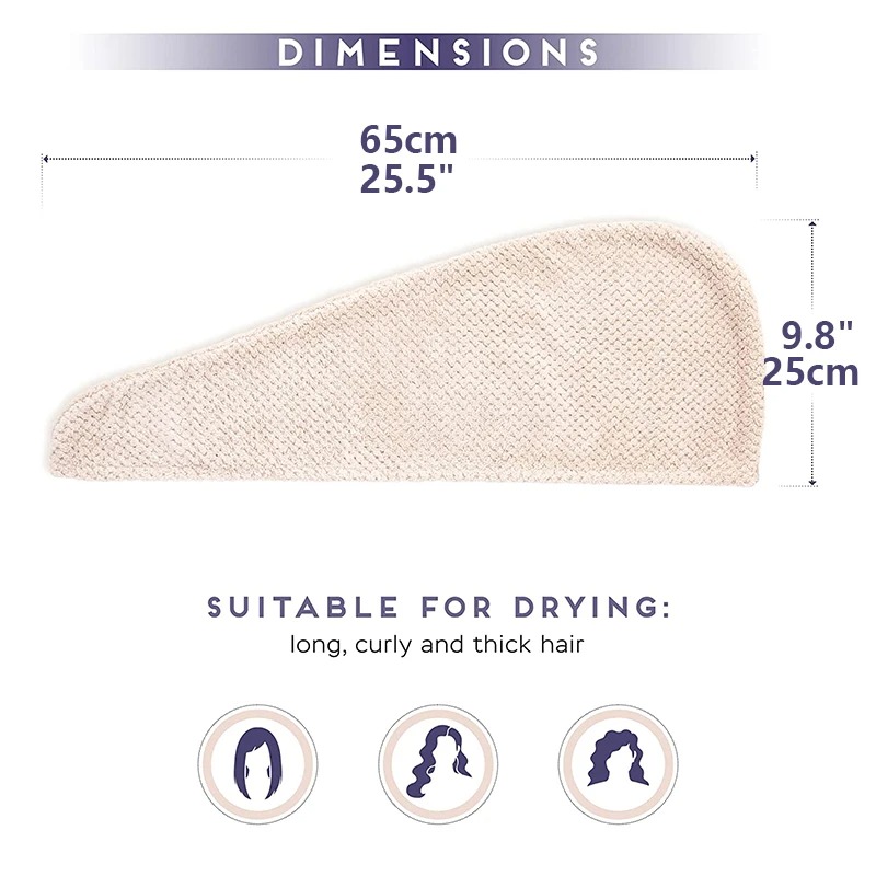 TILONDEX 1PC ストライプ柄コーラルフリースヘアタ - Hair Turban Towel のレビューと価格