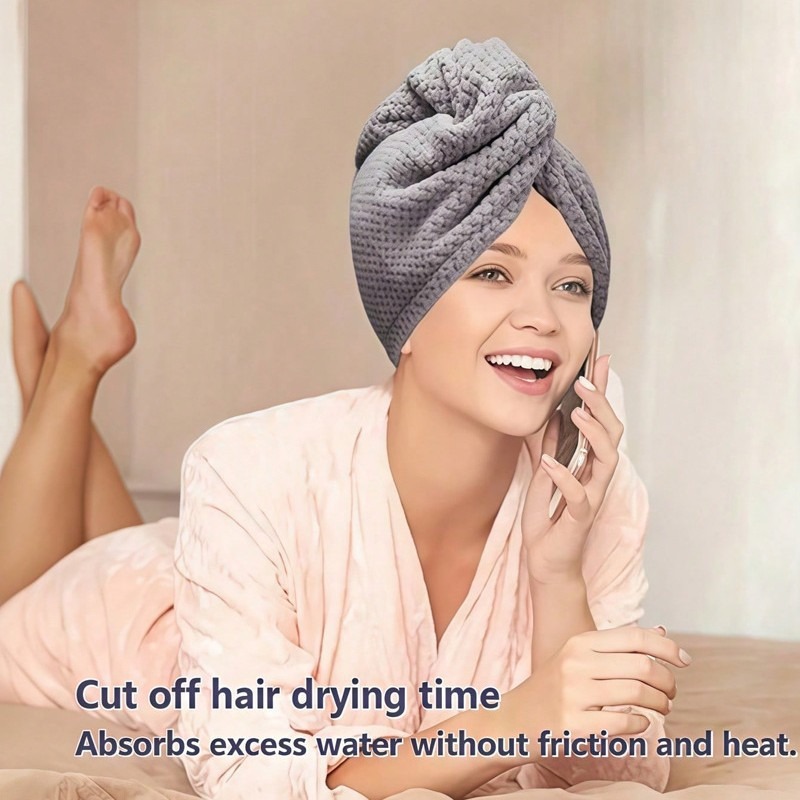 TILONDEX 1PC ストライプ柄コーラルフリースヘアタ - Hair Turban Towel のレビューと価格