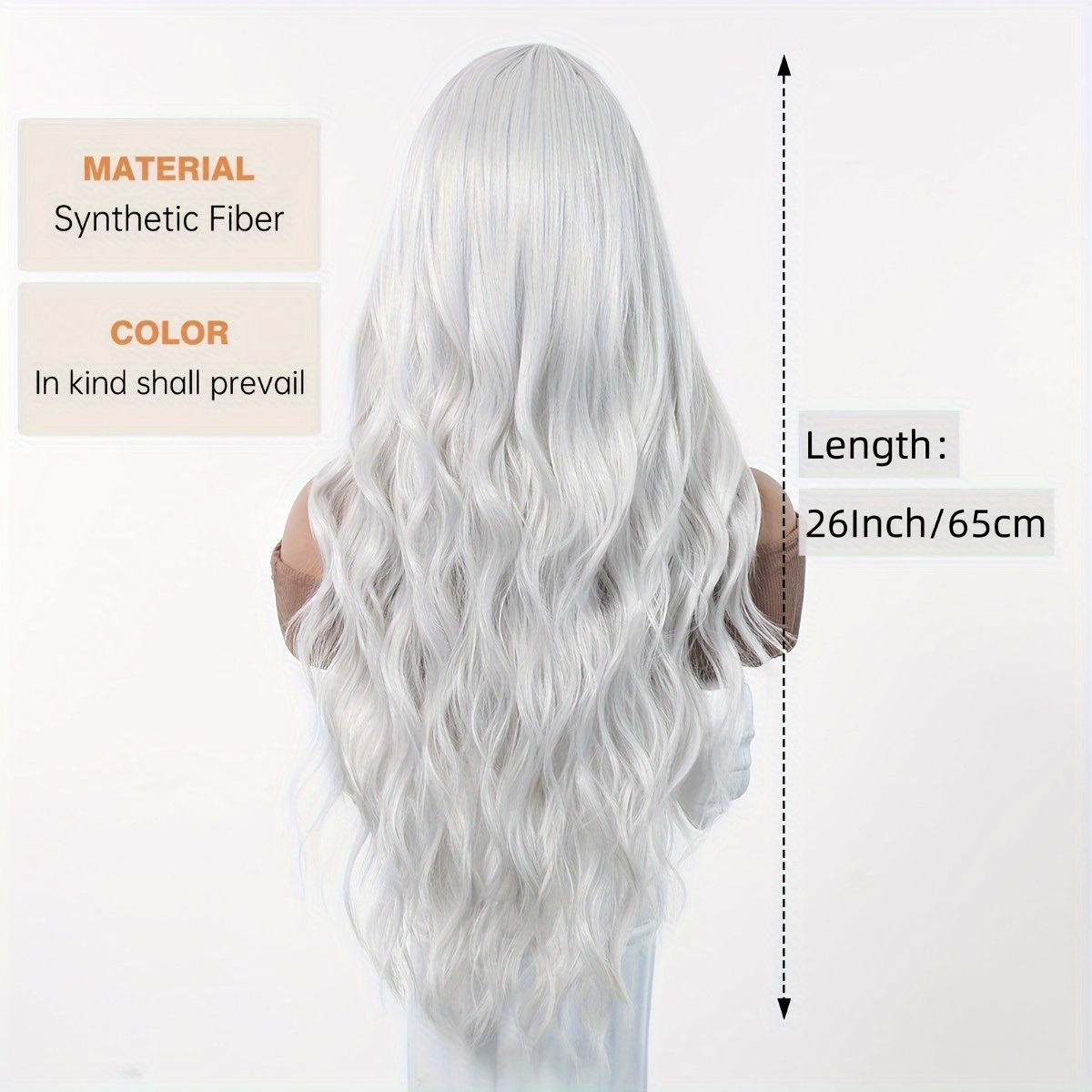 安信ブランド合成繊維ウィッグ：シルバーホワイトの自然な大きな - Hair Care Nature のレビューと価格