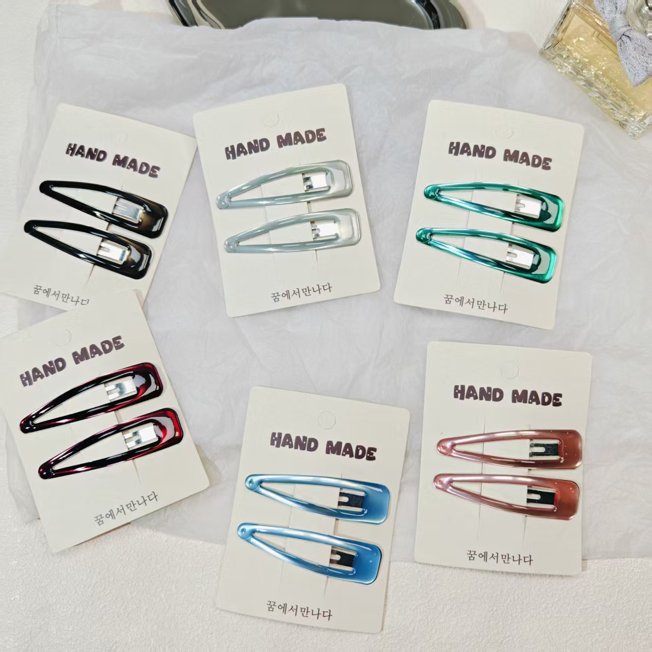 韓国の新しいカラードリップオイル水滴BBクリップ前髪用、新し - Hair Care Korea のレビューと価格