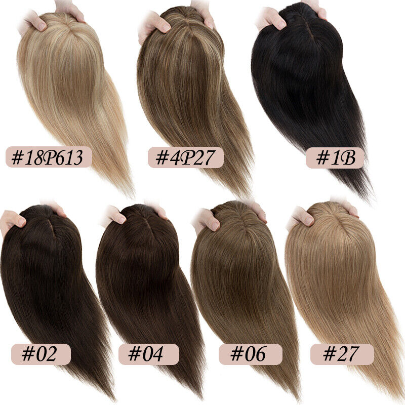 女性用フリンジ付き本物の人間の髪の毛トーピー,シルクベースの - Clip In Hair Piece のレビューと価格