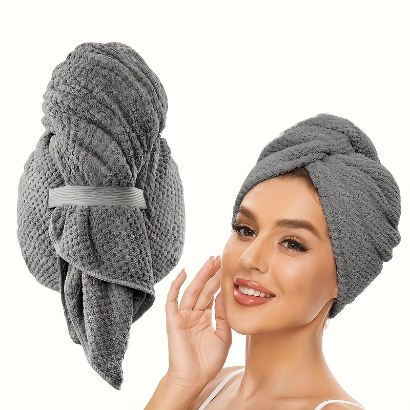 マイクロファイバーヘアタオル特大サイズ速乾ヘアタオルラップ、 - Hair Turban Towel のレビューと価格
