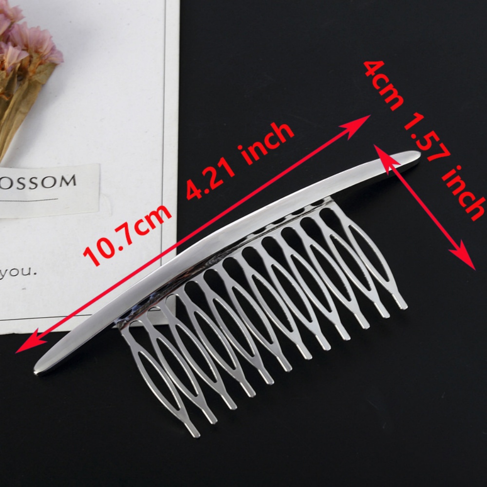 エレガントな金属ヘアコーム女性ガールズファッション光沢のある - Hair Care Japanese のレビューと価格