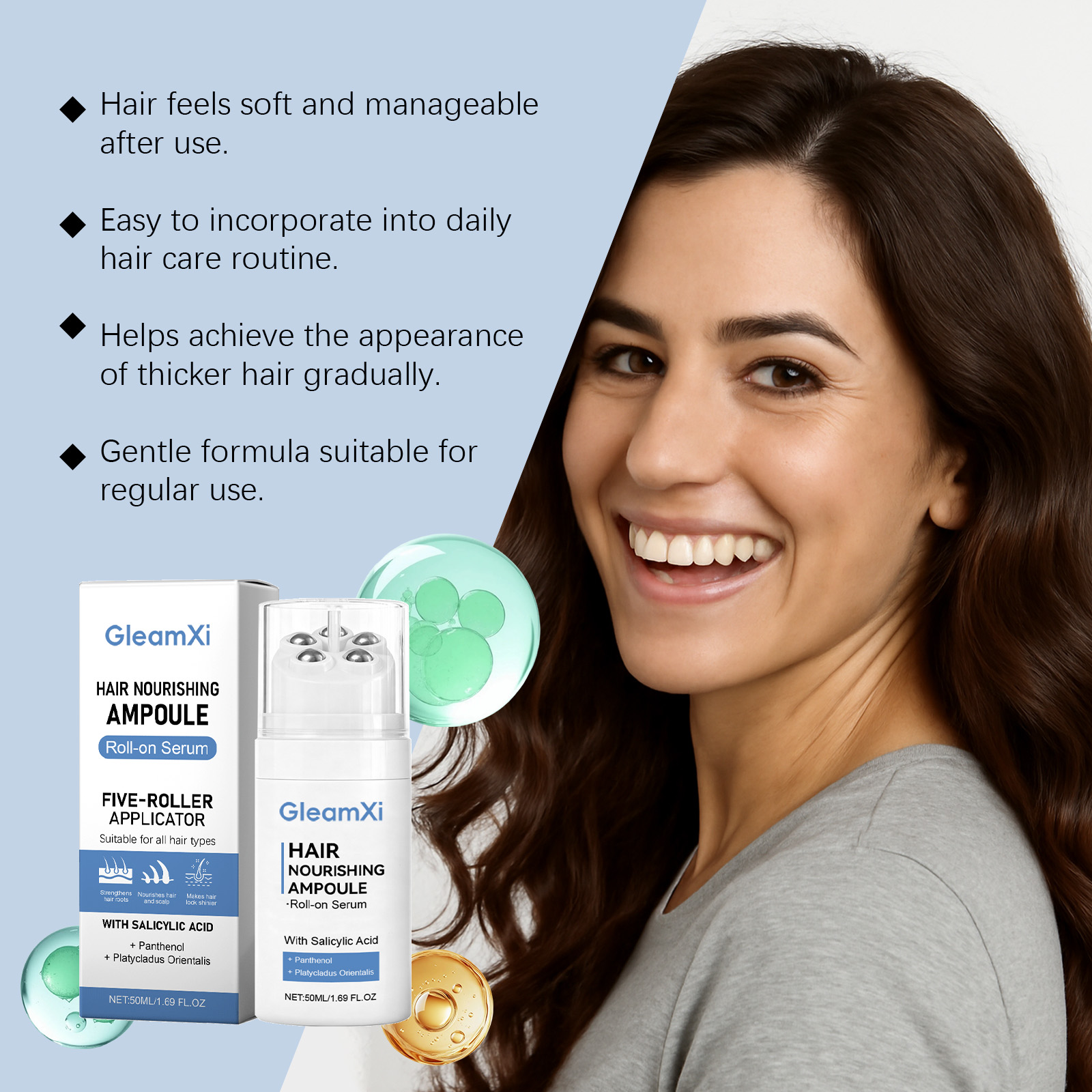プラティクラダス ヘアナリッシング セラム ロールオン 髪の - Hair Care Nature のレビューと価格