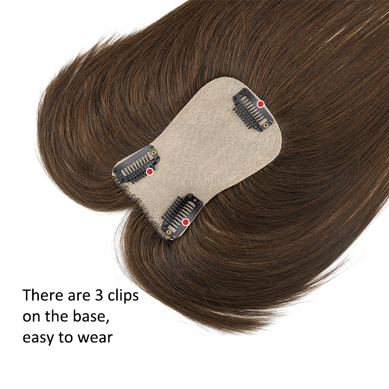 7 × 11 センチメートル女性かつら人毛ウィッグストレート - Clip In Hair Piece のレビューと価格