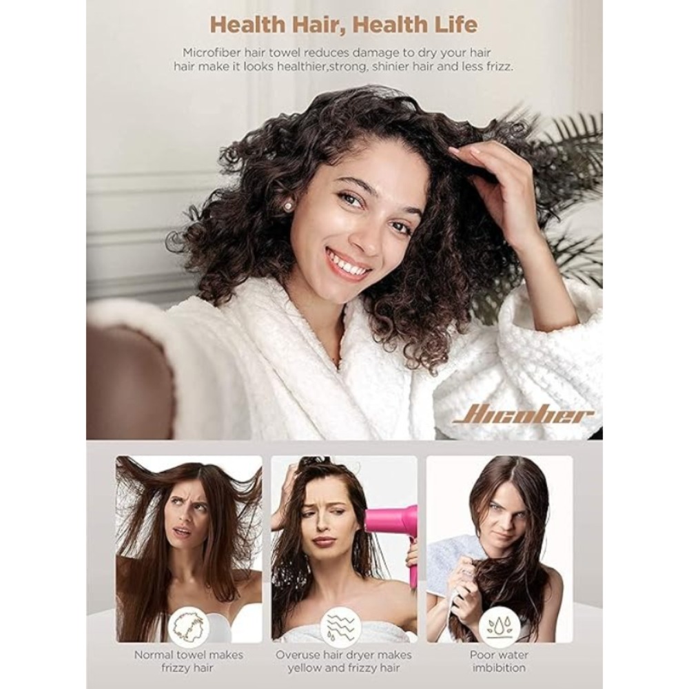 速乾ヘアタオルラップ　縮れ防止マイクロファイバー乾燥タオル　 - Hair Turban Towel のレビューと価格