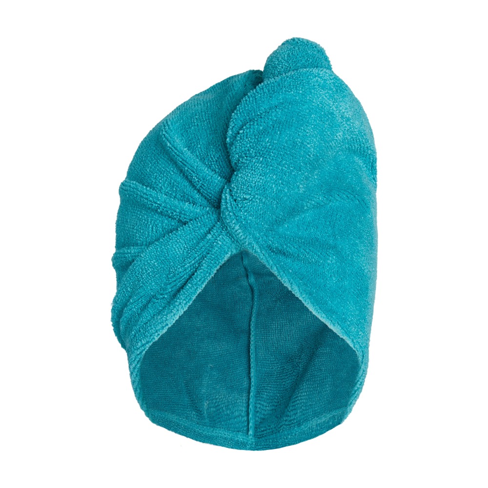 孔雀青色のマイクロファイバーヘアツイストタオル、速乾性、縮れ - Hair Turban Towel のレビューと価格