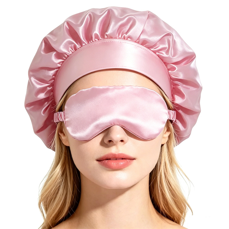    サテンボンネット睡眠アイマスクセット、幅広ゴムバンド - Hair Care Hair Mask のレビューと価格