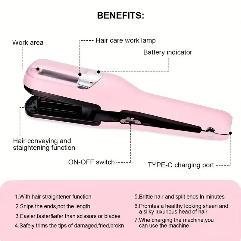 充電式コードレススプリットヘアトリマー、ダメージヘアを除去、 - Hair Care Gift のレビューと価格