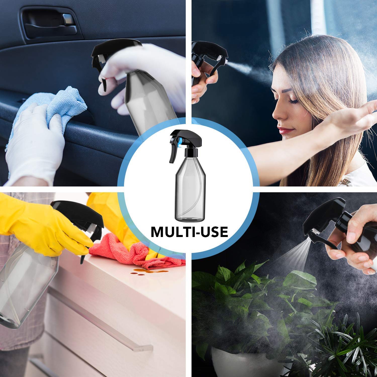 3パックスプレーボトル、10オンスプラスチックスプレーボトル - Hair Care Or Haircare のレビューと価格
