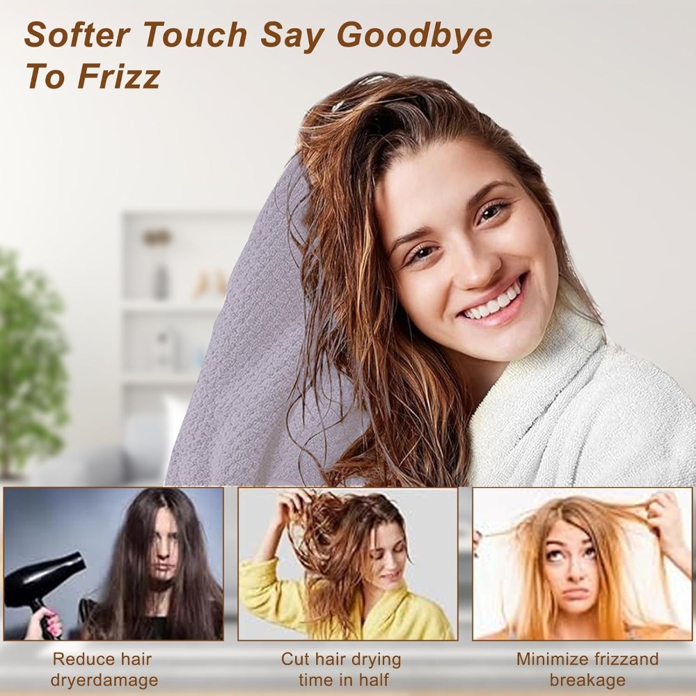 マイクロファイバーヘアタオルラップ 女性用 3枚組 ソフト速 - Hair Turban Towel のレビューと価格