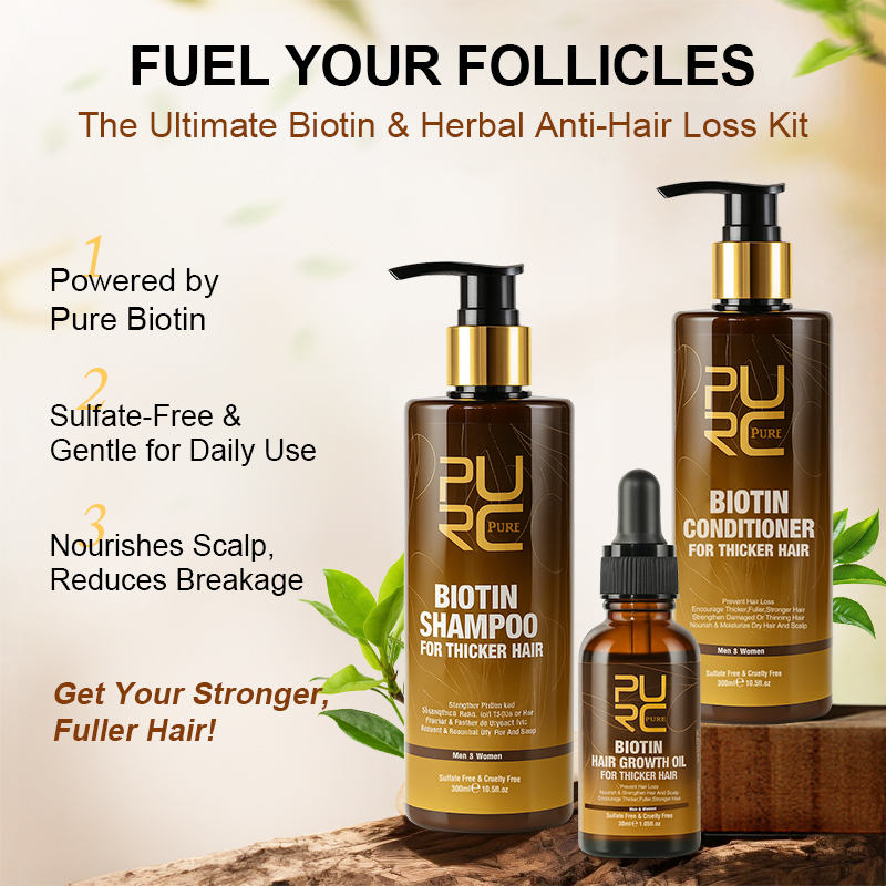 PURC 男性用高速育毛製品ビオチン抗脱毛オイルシャンプーコ - Hair Care Fragrance Essential Oil のレビューと価格