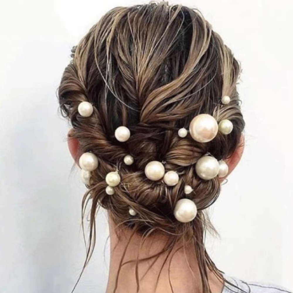 パールクリスタルヘアピンコームセットブライダルウェディングヘ - Clip In Hair Piece のレビューと価格
