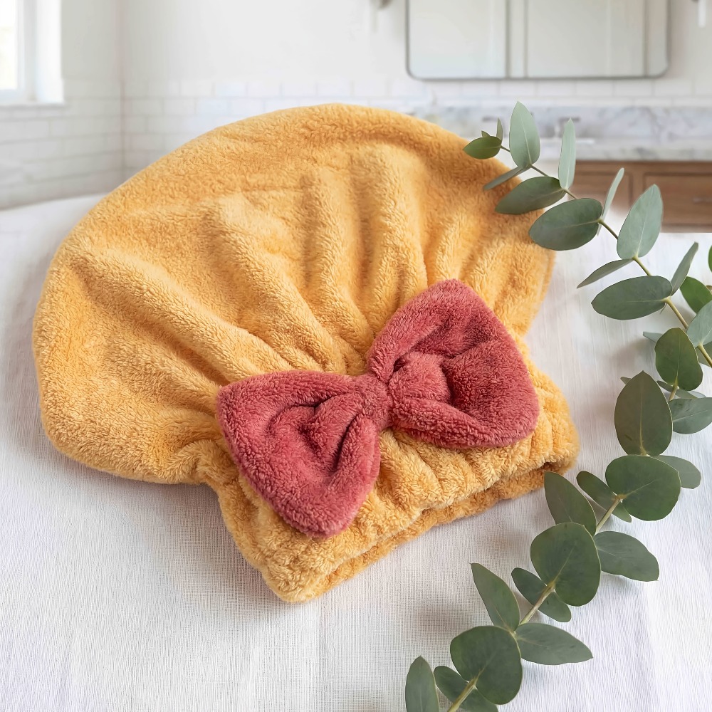 マイクロファイバーヘアドライキャップ、速乾ヘアタオルラップ、 - Hair Turban Towel のレビューと価格