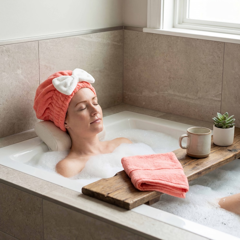 マイクロファイバーヘアドライキャップ、速乾ヘアタオルラップ、 - Hair Turban Towel のレビューと価格