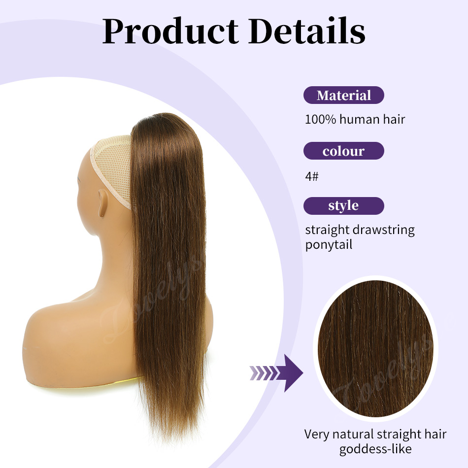 14-18インチのショートドローストリングポニーテール、10 - Clip In Hair Piece のレビューと価格