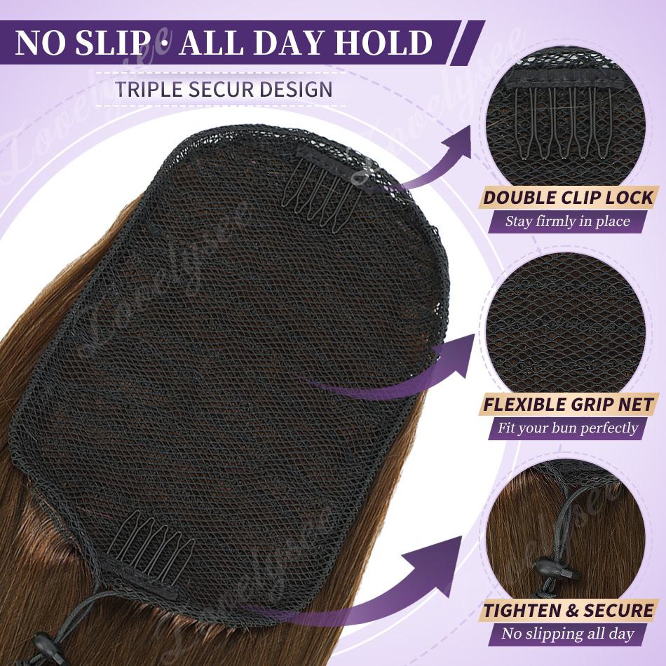 14-18インチのショートドローストリングポニーテール、10 - Clip In Hair Piece のレビューと価格
