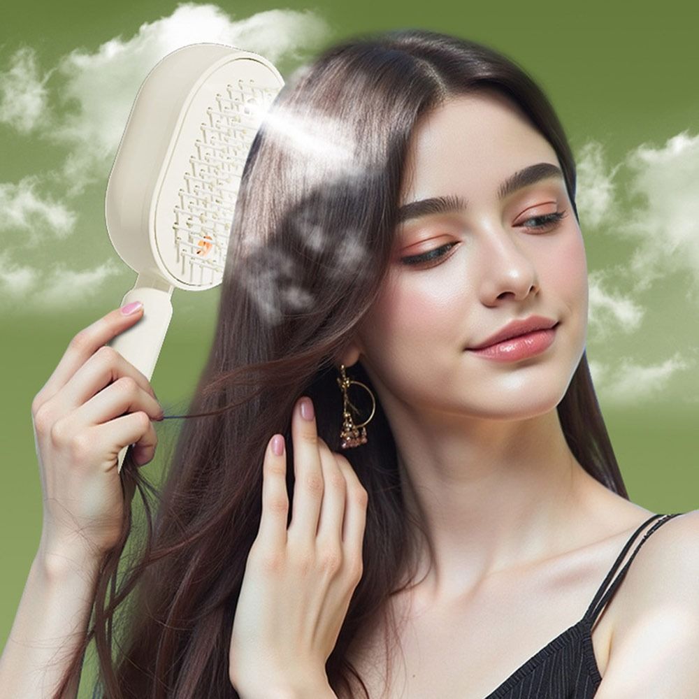 新しい電気ヘアケアスプレーマッサージコーム帯電防止セルフクリ - Hair Care Gift のレビューと価格