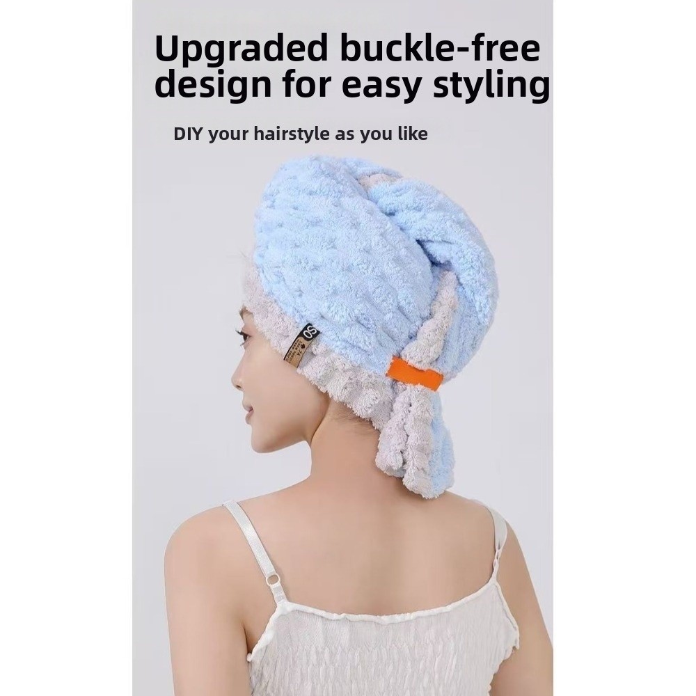 再利用可能な特大速乾ヘアタオル、厚手で幅広のつば、超吸収性マ - Hair Turban Towel のレビューと価格
