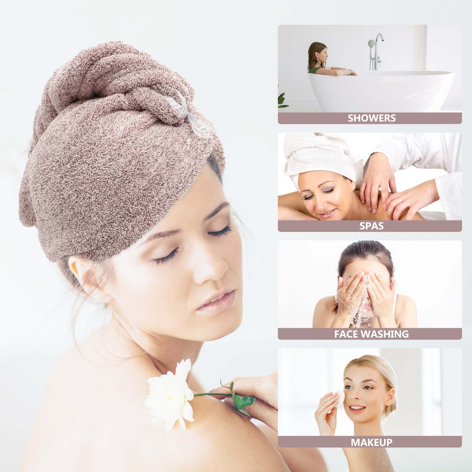 2枚組 コーラルフリースヘアドライキャップ ソフト吸水ヘアタ - Hair Turban Towel のレビューと価格