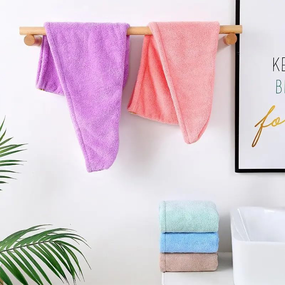 1PC コーラルフリースヘアタオルラップ女性速乾性ヘア乾燥キ - Hair Turban Towel のレビューと価格