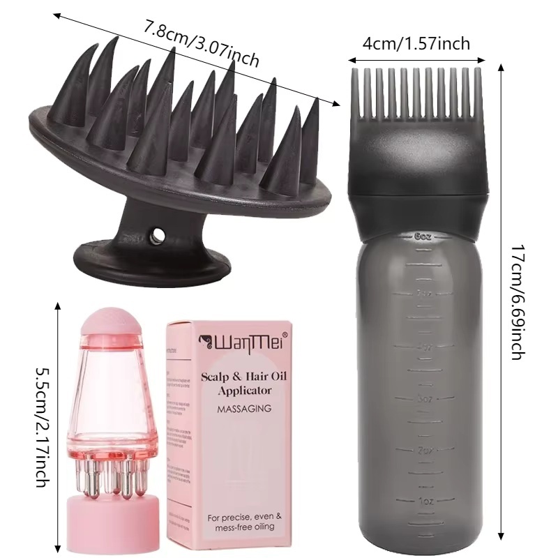 3個セット 頭皮ヘアオイルアプリケーターセット 育毛剤ボトル - Hair Care Oil Serum のレビューと価格