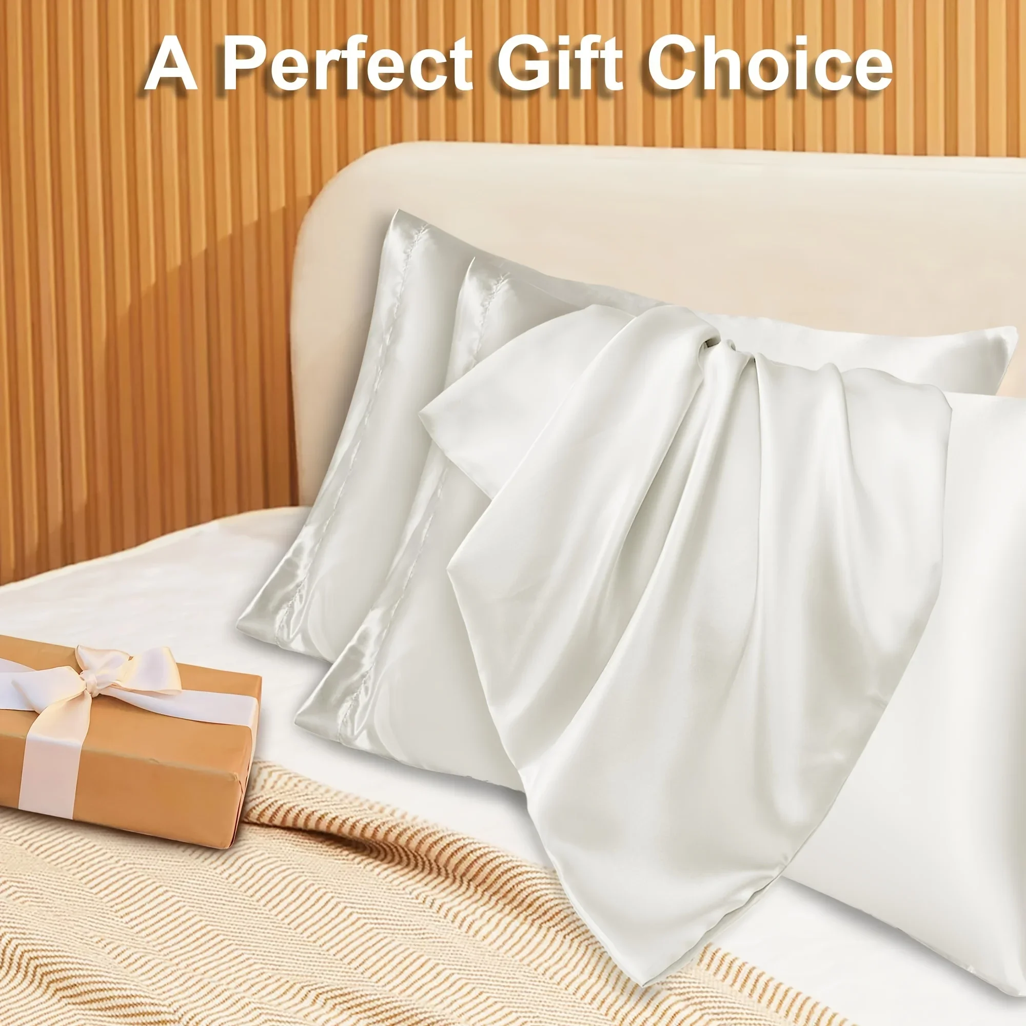 2 個の高級サテン封筒枕カバー無地、シルクのようなハイエンド - Satin Pillowcase Silk のレビューと価格
