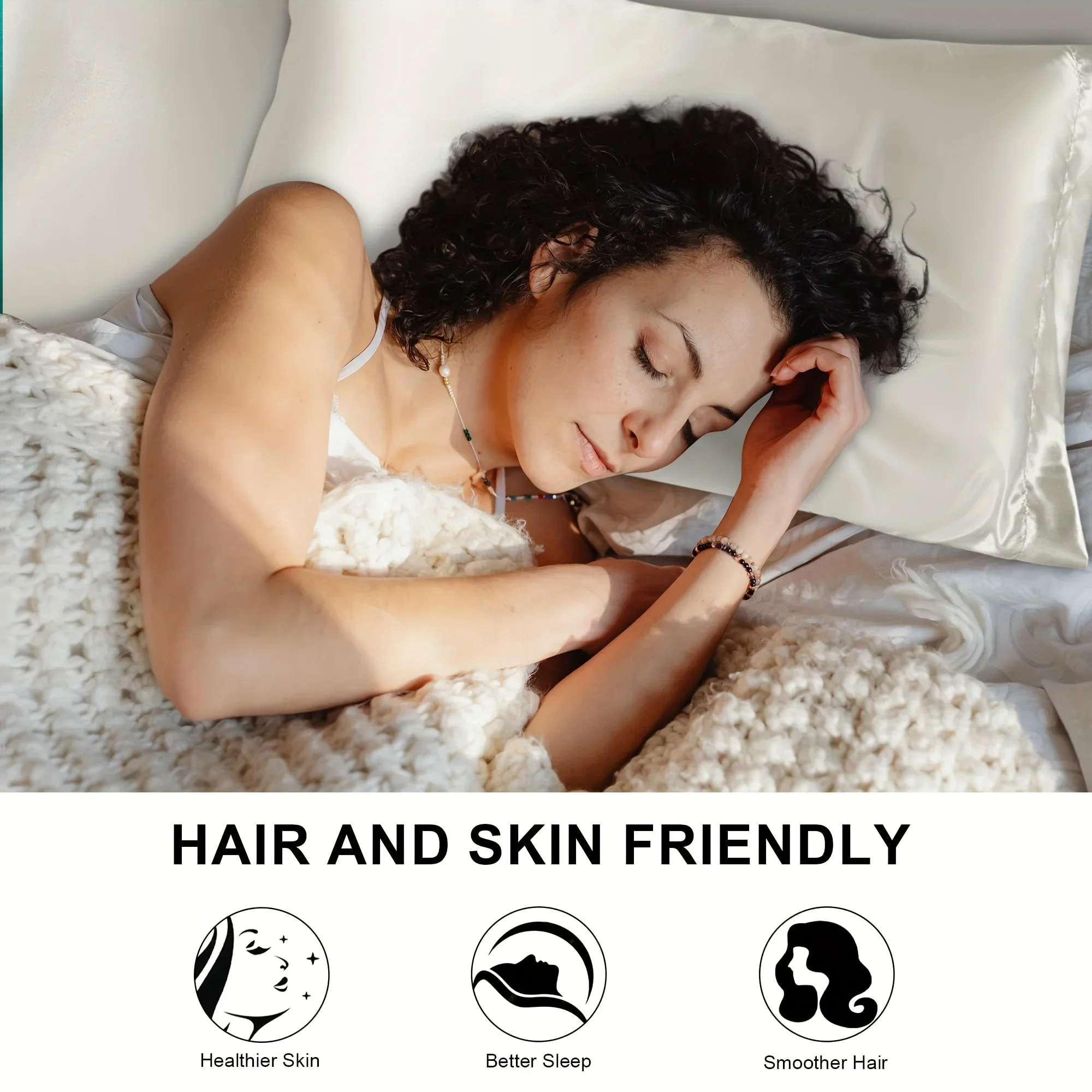 2 個の高級サテン封筒枕カバー無地、シルクのようなハイエンド - Satin Pillowcase Silk のレビューと価格
