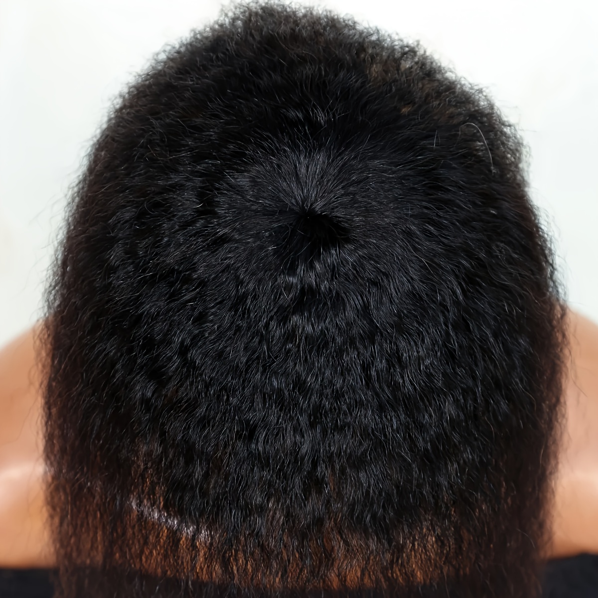 前髪付きキンキーストレートヘアピース、目に見えないクリップ式 - Clip In Hair Piece のレビューと価格