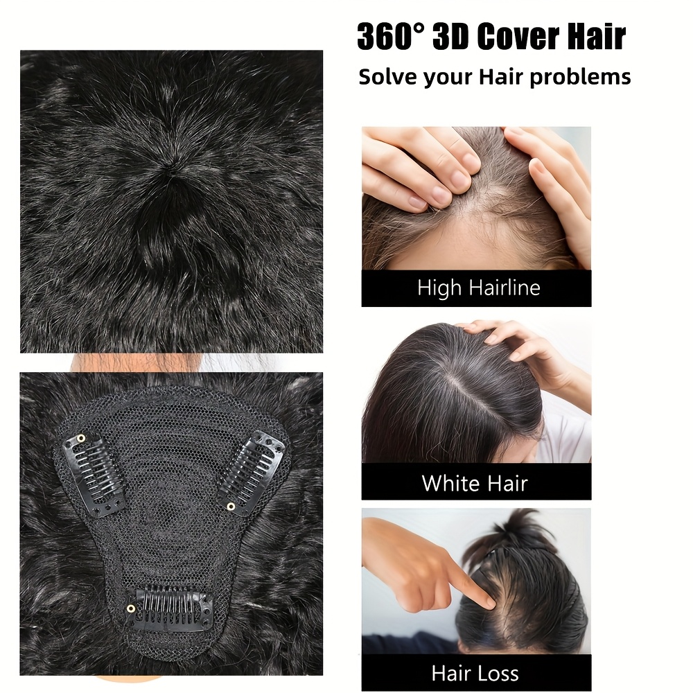 前髪付きキンキーストレートヘアピース、目に見えないクリップ式 - Clip In Hair Piece のレビューと価格