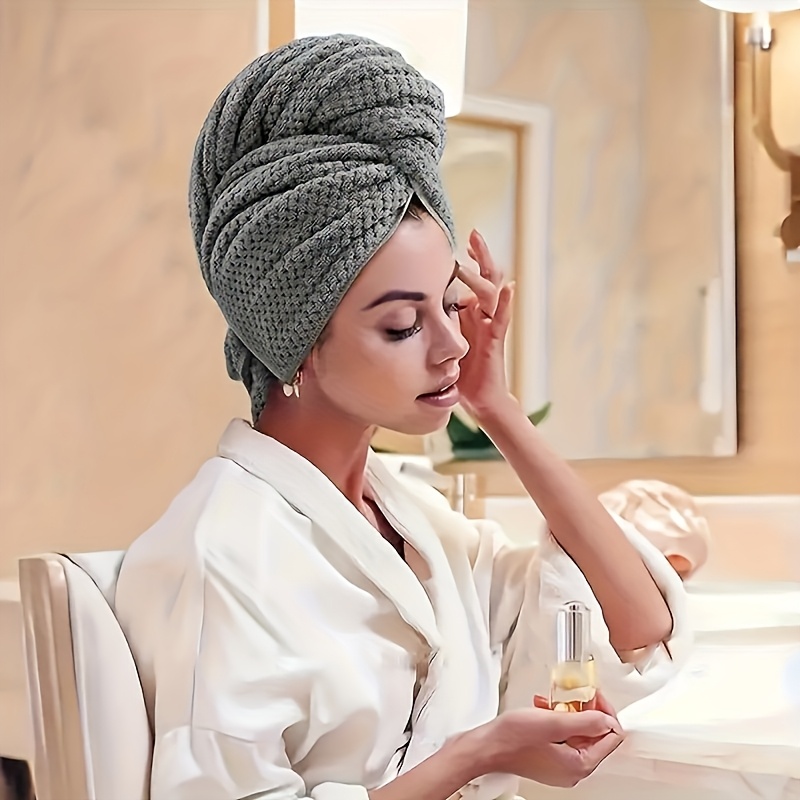 女性用速乾ヘアタオルラップ 厚い髪/巻き毛にも対応 - 高吸 - Hair Turban Towel のレビューと価格