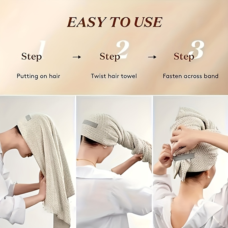 女性用速乾ヘアタオルラップ 厚い髪/巻き毛にも対応 - 高吸 - Hair Turban Towel のレビューと価格