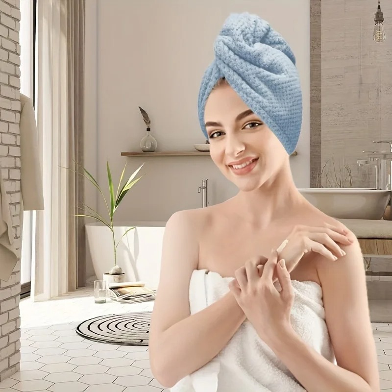 女性用速乾ヘアタオルラップ 厚い髪/巻き毛にも対応 - 高吸 - Hair Turban Towel のレビューと価格
